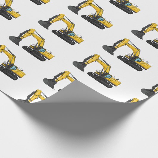 Cartoon van Crawler-graafmachine Cadeaupapier (Hoek)