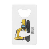 Cartoon van Crawler-graafmachine Creditkaart Flessenopener (Voorkant)