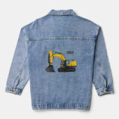 Cartoon van Crawler-graafmachine Denim Jacket (Achterkant)