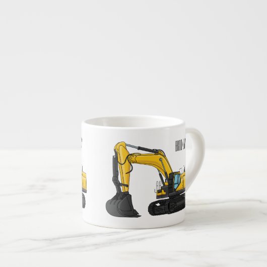 Cartoon van Crawler-graafmachine Espresso Kop (Voorkant rechts)