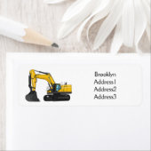 Cartoon van Crawler-graafmachine Etiket (Insitu)