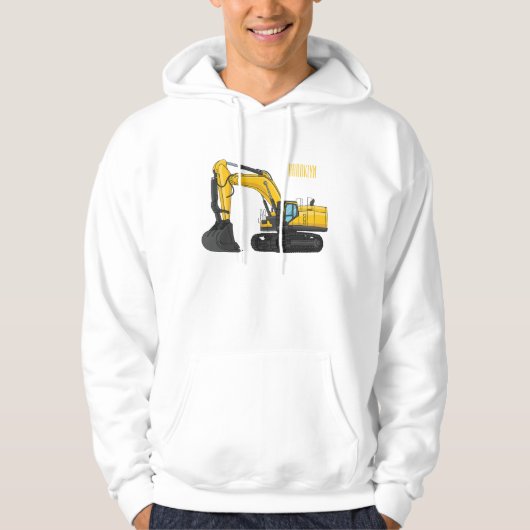 Cartoon van Crawler-graafmachine Hoodie (Voorkant)