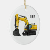 Cartoon van Crawler-graafmachine Keramisch Ornament (Rechts)