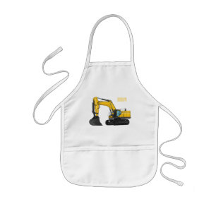 Cartoon van Crawler-graafmachine Kinder Schort
