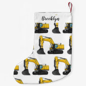 Cartoon van Crawler-graafmachine Kleine Kerstsok (Achterkant)