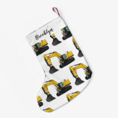 Cartoon van Crawler-graafmachine Kleine Kerstsok (Achterkant (Hangend))