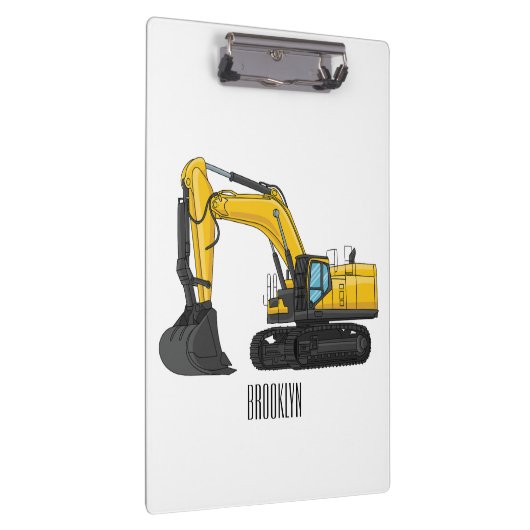 Cartoon van Crawler-graafmachine Klembord (Rechts)