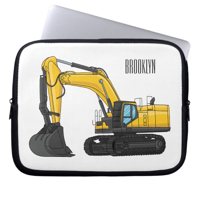 Cartoon van Crawler-graafmachine Laptop Sleeve (Voorkant)