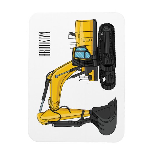 Cartoon van Crawler-graafmachine Magneet (Verticaal)