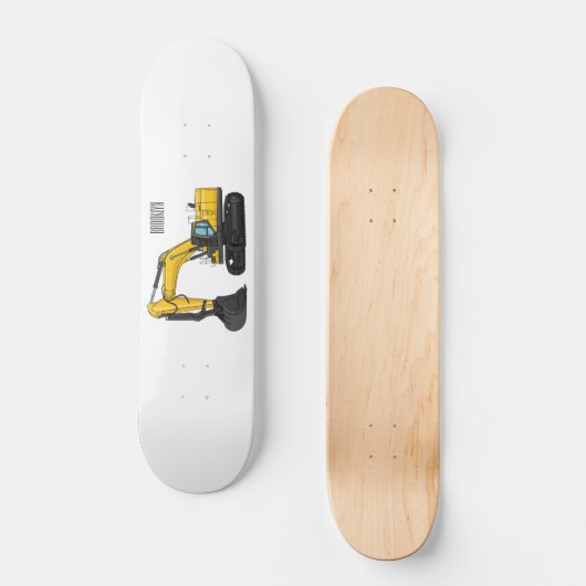 Cartoon van Crawler-graafmachine Persoonlijk Skateboard (Voorkant)