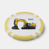 Cartoon van Crawler-graafmachine Poker Chips (Enkel)