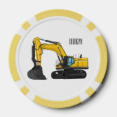 Cartoon van Crawler-graafmachine Poker Chips (Achterkant)