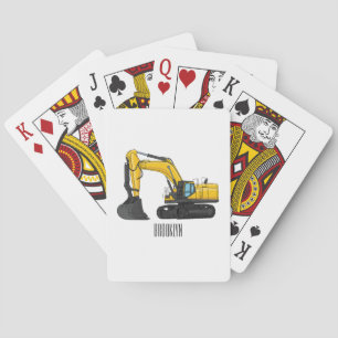Cartoon van Crawler-graafmachine Pokerkaarten