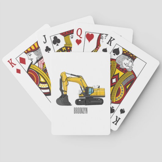 Cartoon van Crawler-graafmachine Pokerkaarten (Achterkant)