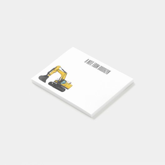 Cartoon van Crawler-graafmachine Post-it® Notes (Schuin)