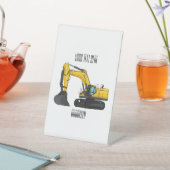 Cartoon van Crawler-graafmachine Reclamebord Met Voetstuk (Insitu)