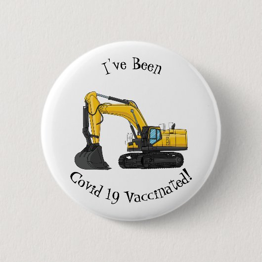 Cartoon van Crawler-graafmachine Ronde Button 5,7 Cm (Voorkant)