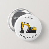 Cartoon van Crawler-graafmachine Ronde Button 5,7 Cm (Voorkant /achterkant)