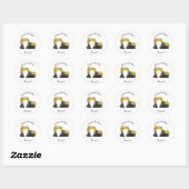 Cartoon van Crawler-graafmachine Ronde Sticker (Vel)