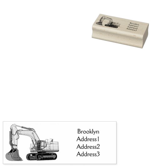 Cartoon van Crawler-graafmachine Rubberstempel (Gestempeld)