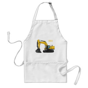 Cartoon van Crawler-graafmachine Standaard Schort
