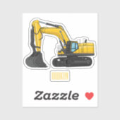 Cartoon van Crawler-graafmachine Sticker (Vel)