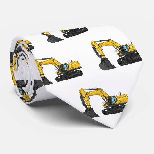 Cartoon van Crawler-graafmachine Stropdas (Opgerold)