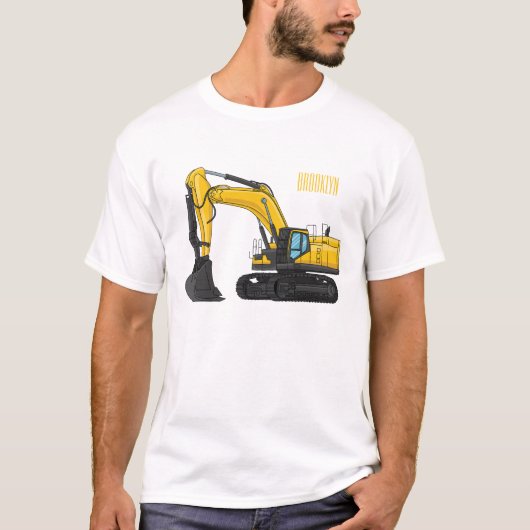 Cartoon van Crawler-graafmachine T-shirt (Voorkant)