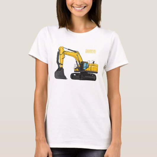 Cartoon van Crawler-graafmachine T-shirt (Voorkant)