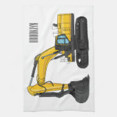 Cartoon van Crawler-graafmachine Theedoek (Verticaal)