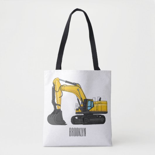 Cartoon van Crawler-graafmachine Tote Bag (Voorkant)