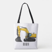 Cartoon van Crawler-graafmachine Tote Bag (Achterkant)