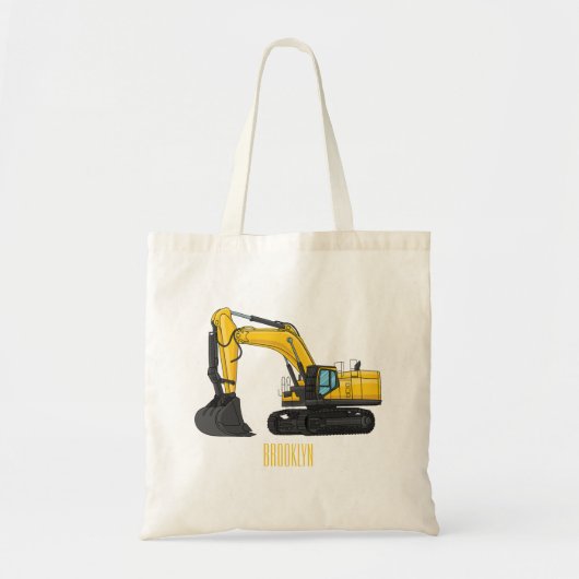 Cartoon van Crawler-graafmachine Tote Bag (Voorkant)