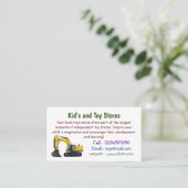 Cartoon van Crawler-graafmachine Visitekaartje (Staand voorkant)