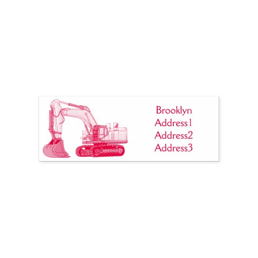 Cartoon van Crawler-graafmachine Zelfinktende Stempel (Design)