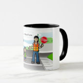 Cartoon van Crossing Guard door PrintedPerfection. Mok (Voorkant rechts)