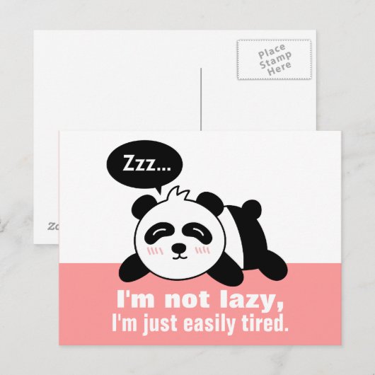 Cartoon van Cute en Lazy Panda Briefkaart (Voorkant / Achterkant)