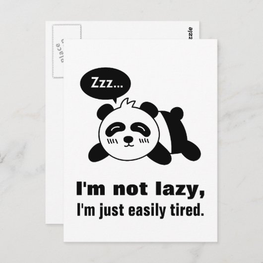 Cartoon van Cute en Lazy Panda Briefkaart (Voorkant / Achterkant)