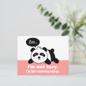 Cartoon van Cute en Lazy Panda Briefkaart (Staand voorkant)