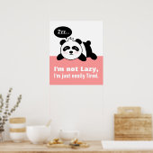 Cartoon van Cute en Lazy Panda Poster (Keuken)