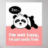 Cartoon van Cute en Lazy Panda Poster (Voorkant)