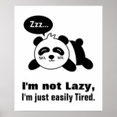 Cartoon van Cute en Lazy Panda Poster (Voorkant)