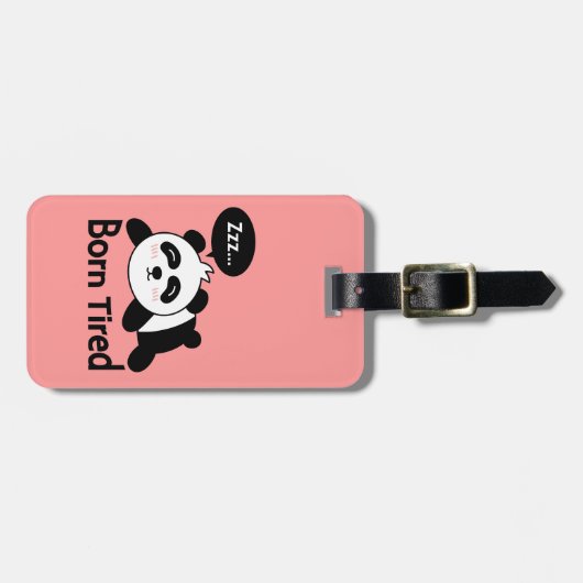 Cartoon van Cute Sleeping Panda Bagagelabel (Voorkant horizontaal)