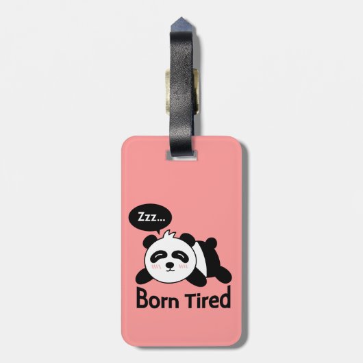 Cartoon van Cute Sleeping Panda Bagagelabel (Achterkant verticaal)