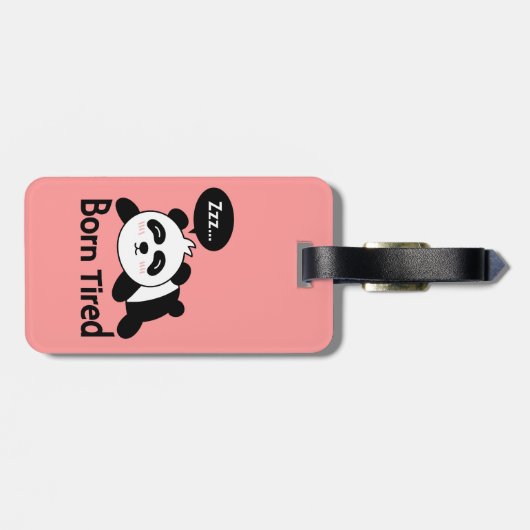 Cartoon van Cute Sleeping Panda Bagagelabel (Achterkant horizontaal)