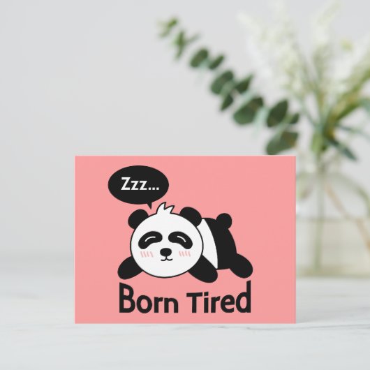 Cartoon van Cute Sleeping Panda Briefkaart (Staand voorkant)