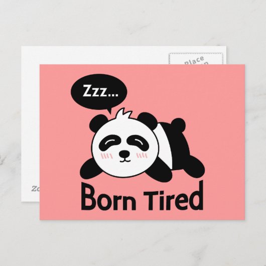 Cartoon van Cute Sleeping Panda Briefkaart (Voorkant / Achterkant)
