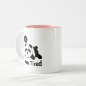 Cartoon van Cute Sleeping Panda Tweekleurige Koffiemok (Voorkant links)