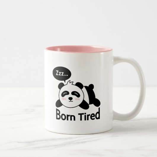 Cartoon van Cute Sleeping Panda Tweekleurige Koffiemok (Rechts)