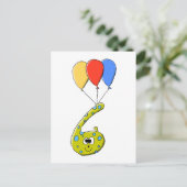 cartoon van de 6e verjaardag. briefkaart (Staand voorkant)